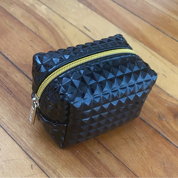 Glossy Black Embossed Studded Style Pinch Brand Mini Travel Pouch - Picture 2 of 2
